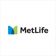 The image in the pitch deck slide design showcases the MetLife logo, featuring a stylized 