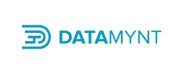 Logo of Datamynt, featuring a blue stylized 