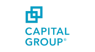 Logo for Capital Group. The design features a stylized blue icon consisting of interconnected shapes next to the text 