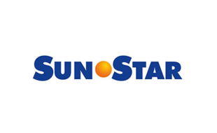 Logo of "Sun Star" featuring bold blue letters with an orange circle between "Sun" and "Star," reminiscent of auto draft designs, all set against a crisp white background.